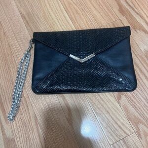 Elegant Black Clutch with Chain Strap